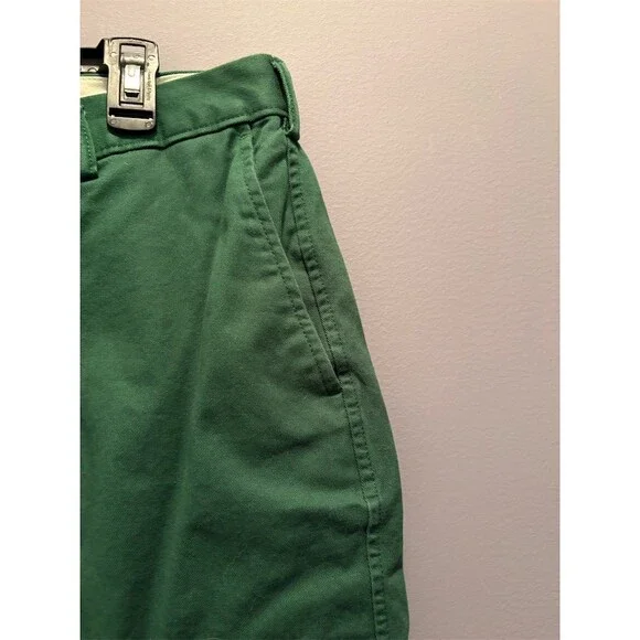 Lands’ End Chino Shorts Men's Size 35 Green Flat Front Casual Golf - Picture 6 of 10